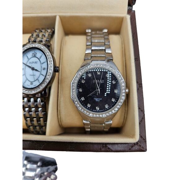 August Steiner Women's Dazzling Diamond Swiss Quartz 3 Watch Set - Picture 4 of 5